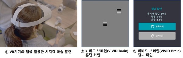 디지털치료기기 ‘비비드 브레인(VIVID Brain)’ 주요 화면. 그림제공:진흥원
