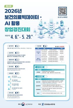 심평원, ‘2026년 보건의료빅데이터·AI 활용 창업경진대회’ 개최